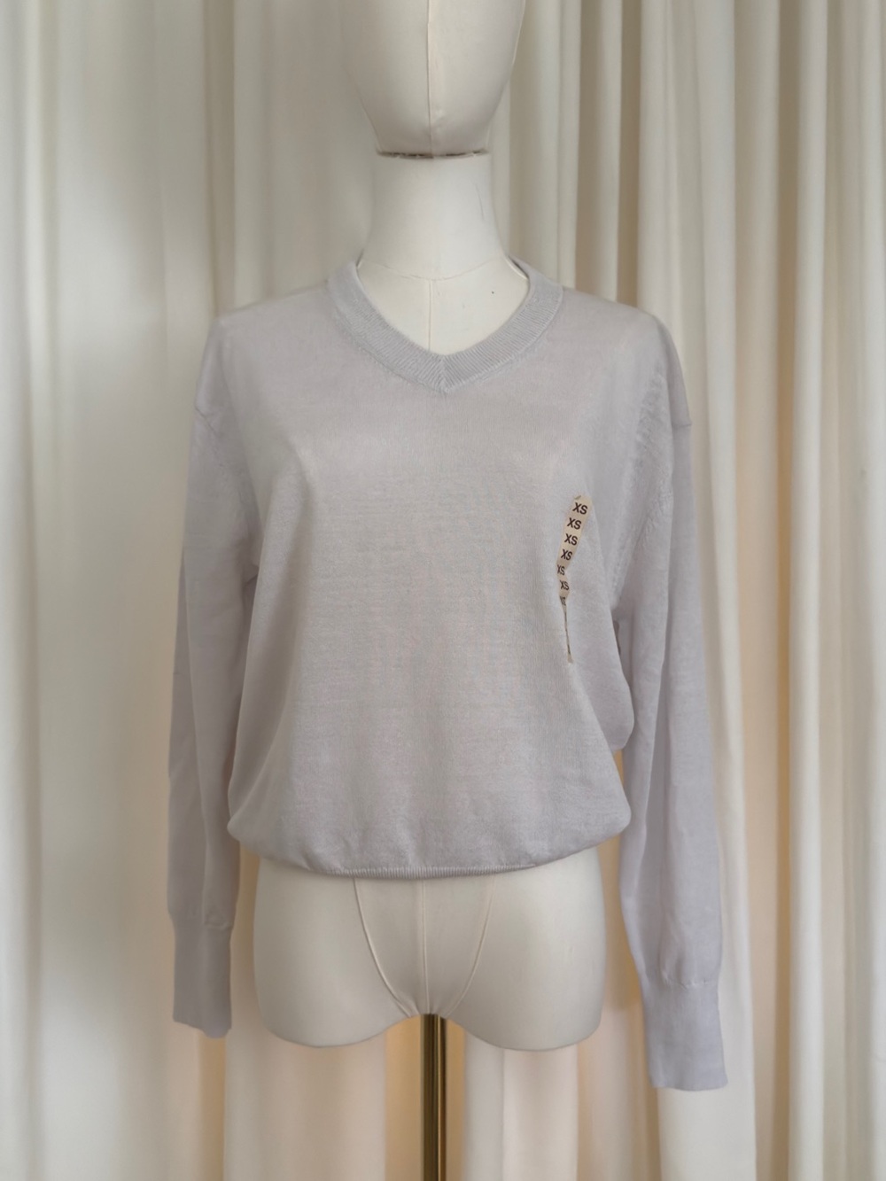 Muji Light Gray V-Neck Sweater